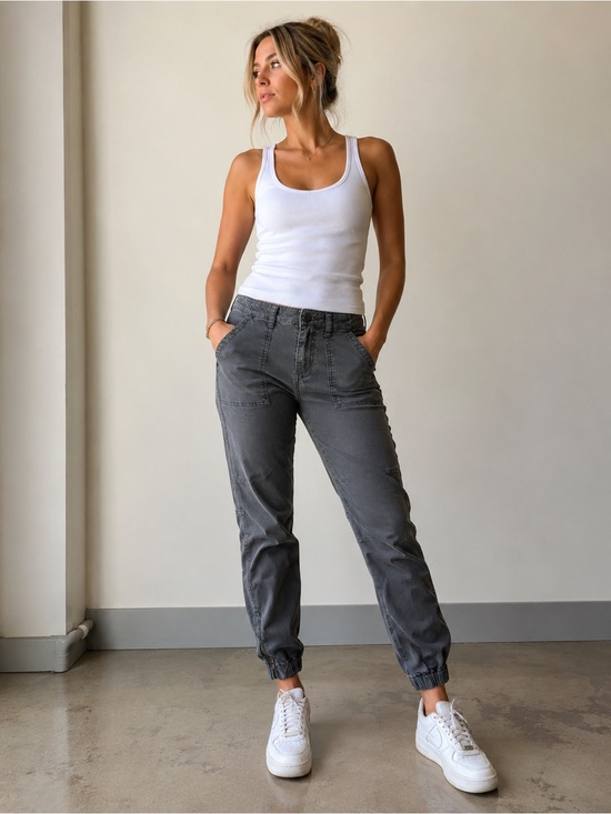 Sanctuary Pants - Sanctuary Charcoal Gray Utility Jogger Pants Size 26
